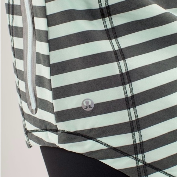 Lululemon Get Up And Glow Jacket Reflective 360 Sea Stripe Mint Moment Black 6 - Picture 13 of 16